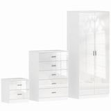 High Gloss 3 Piece Trio Bedroom Furniture Set Wardrobe Chest Of Drawer Bedside White T3398P378751