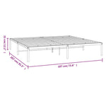 ZNTS Metal Bed Frame without Mattress White 180x200cm 350917