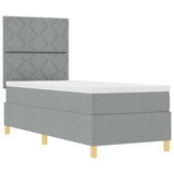 Box Spring Bed with Headboard Light grey 80 x 200 cm Fabric 3339651