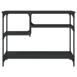 Console Table with Shelves Black 100x35x75 cm 837782