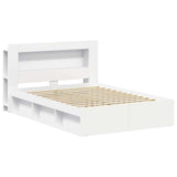 Bed Frame with Storage White 160 x 200 cm Engineered Wood 3433509