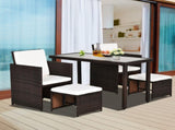 2 Seater Rattan Cube Garden Furniture Set, Rattan Dining Set with Cushions, Outdoor Dining Table and T3398P328390