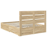 Bed Frame with Drawer Sonoma Oak 140 x 200 cm Engineered Wood 3411966