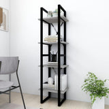 4-Tier Book Cabinet Grey Sonoma 40x30x140 cm Engineered Wood 821304