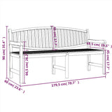 Garden Bench 179.5x60x90 cm Solid Teak Wood 364410
