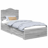 Bed Frame with Drawer Grey Sonoma 75 x 190 cm Engineered Wood 3413671