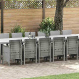 Garden Dining Set with Cushions 17 pcs Light Grey PP 3378671