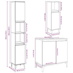 ZNTS 3 Piece Bathroom Furniture Set Concrete Grey Engineered Wood 3324948