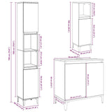 ZNTS 3 Piece Bathroom Furniture Set Concrete Grey Engineered Wood 3324948