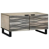 Coffee Table Beige and Black 80 x 50 x 40 cm Solid Acacia wood 4017977