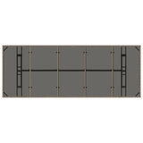 Garden Table with Glass Top Grey 240x90x75 cm Poly Rattan 365599