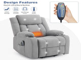 1pcs grey fabric electric elderly chair with 8-point massage belt heating 120kg indoor functional 17791799