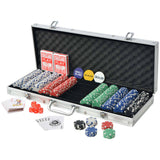 Poker Set with 500 Chips Aluminium 80182
