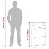 Shoe Cabinet Brown Oak 63x24x104 cm Engineered Wood 342569