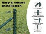 Ground Spike Fence Post 7 pcs Green Powder-Coated Steel 42004238