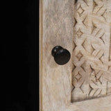 Coffee Table with Door Beige 100 x 54 x 40 cm Solid Acacia wood 4018128