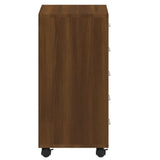 Drawer Cabinet with Castors Brown Oak Engineered Wood 342676