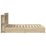 Bed Frame with Storage Sonoma Oak 150 x 200 cm Engineered Wood 3433676