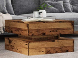 Coffee Table with LED Lights Old Wood 50x50x40 cm 857716