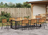 Garden Dining Set 9 pcs Black and Brown Poly Rattan 3365487