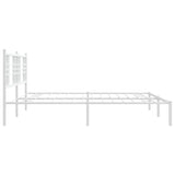 Metal Bed Frame without Mattress with Headboard White 183x213cm 376378