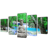 Canvas Wall Print Set Buddha 200 x 100 cm 241589