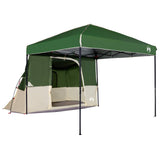 Camping Tent Set Folding 2 pcs Green Taffeta and Fabric 3337173