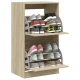 Shoe Cabinet with 2 Flip-Drawers Sonoma Oak 60x42x108 cm 3214387