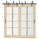 Sliding Door Hardware Kit 213,5 cm Steel Black 3295726