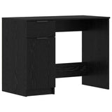 Desk with Drawer Black Oak 133 x 50 x 75 cm Engineered Wood 3332512