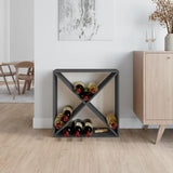 Wine Cabinet Grey 62x25x62 cm Solid Wood Pine 821761