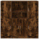 3 Piece Kitchen Cabinet Set Smoked Oak Engineered Wood 3324155