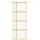 Sliding Door Gold 76x205 cm Clear ESG Glass and Aluminium 155190