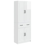 Cabinet Set 2 pcs High Gloss White Engineered Wood 3416992
