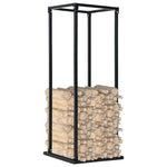 ZNTS Firewood Rack with Base Black 37x37x113 cm Steel 284702