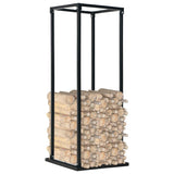 ZNTS Firewood Rack with Base Black 37x37x113 cm Steel 284702