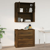 ZNTS Wall Cabinet Brown Oak 80x33x80 cm Engineered Wood 816591