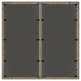 Garden Table with Glass Top Grey 90x90x75 cm Poly Rattan 365588