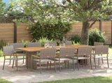 Garden Dining Set 11 pcs Grey Poly Rattan 3365423