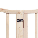Dog Gate with Door Foldable 6 Panels 300 cm Poplar Wood 352207