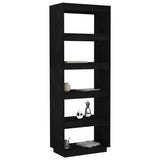 Book Cabinet/Room Divider Black 60x35x167 cm Solid Pinewood 810878
