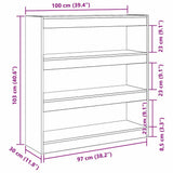 Book Cabinet Black Oak 100 x 30 x 103 cm Engineered Wood 862726