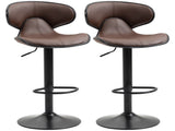Adjustable Swivel Bar Stools Set of 2, Barstools with Footrest and Backrest, Steel Frame Gas Lift, T3398P343071