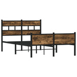 Bed Frame without Mattress Smoked Oak 120x190 cm Small Double Engineered Wood 4017233