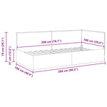 Corner Bed Frame with Headboard Wine red 100 x 200 cm Fabric 42016474