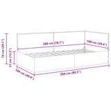 Corner Bed Frame with Headboard Wine red 100 x 200 cm Fabric 42016474