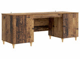 Desk with Shelf Old Wood 142.5 x 50 x 75 cm Engineered Wood 3414583