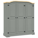 Wardrobe Mexican Pine Corona Range 3 Doors Grey 282621