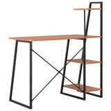 Desk with Shelving Unit Black and Brown 102x50x117 cm 20285