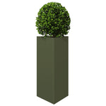 ZNTS Garden Planters 2 pcs Olive Green Triangular 40x34.5x70 cm Steel 851164